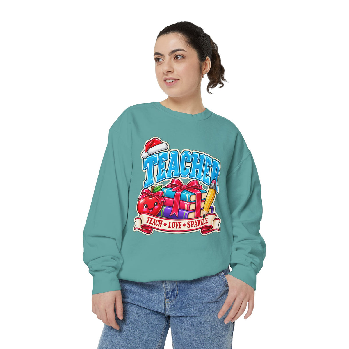 Teach • Love • Sparkle Christmas Teacher Sweatshirt