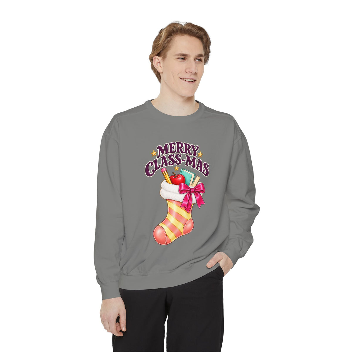 Merry Class-mas Sweatshirt – Cute Christmas Stocking Teacher Holiday Sweater