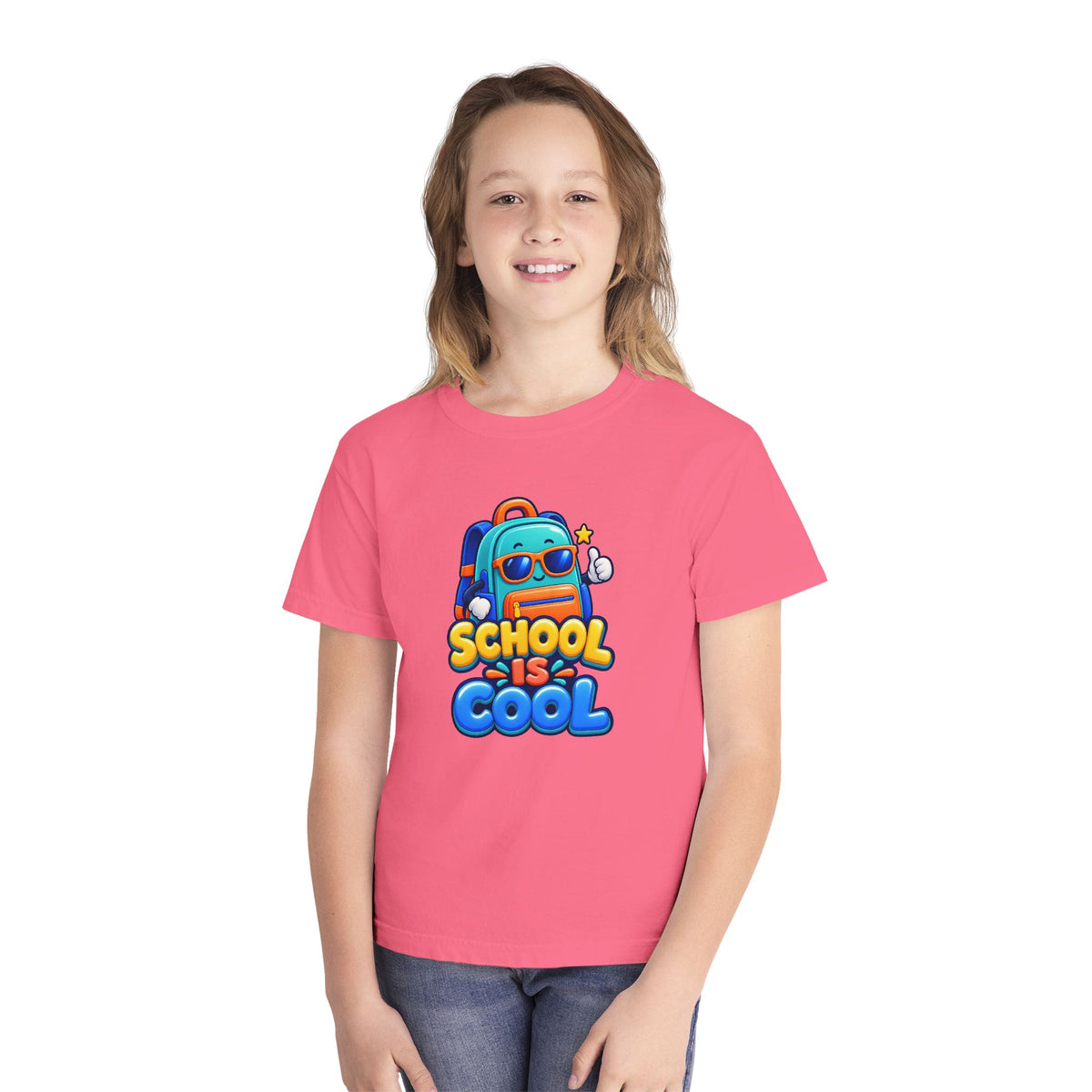 🎒 School Is Cool Backpack Cartoon Kids Tee