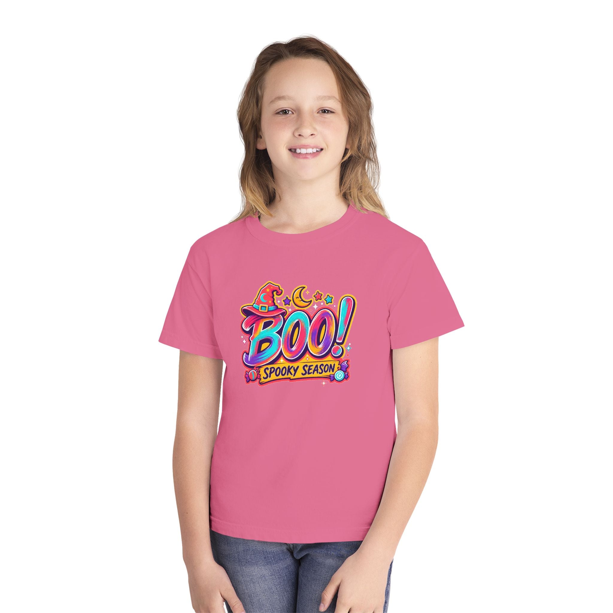🎃 BOO! Spooky Season Youth Retro Tee ✨