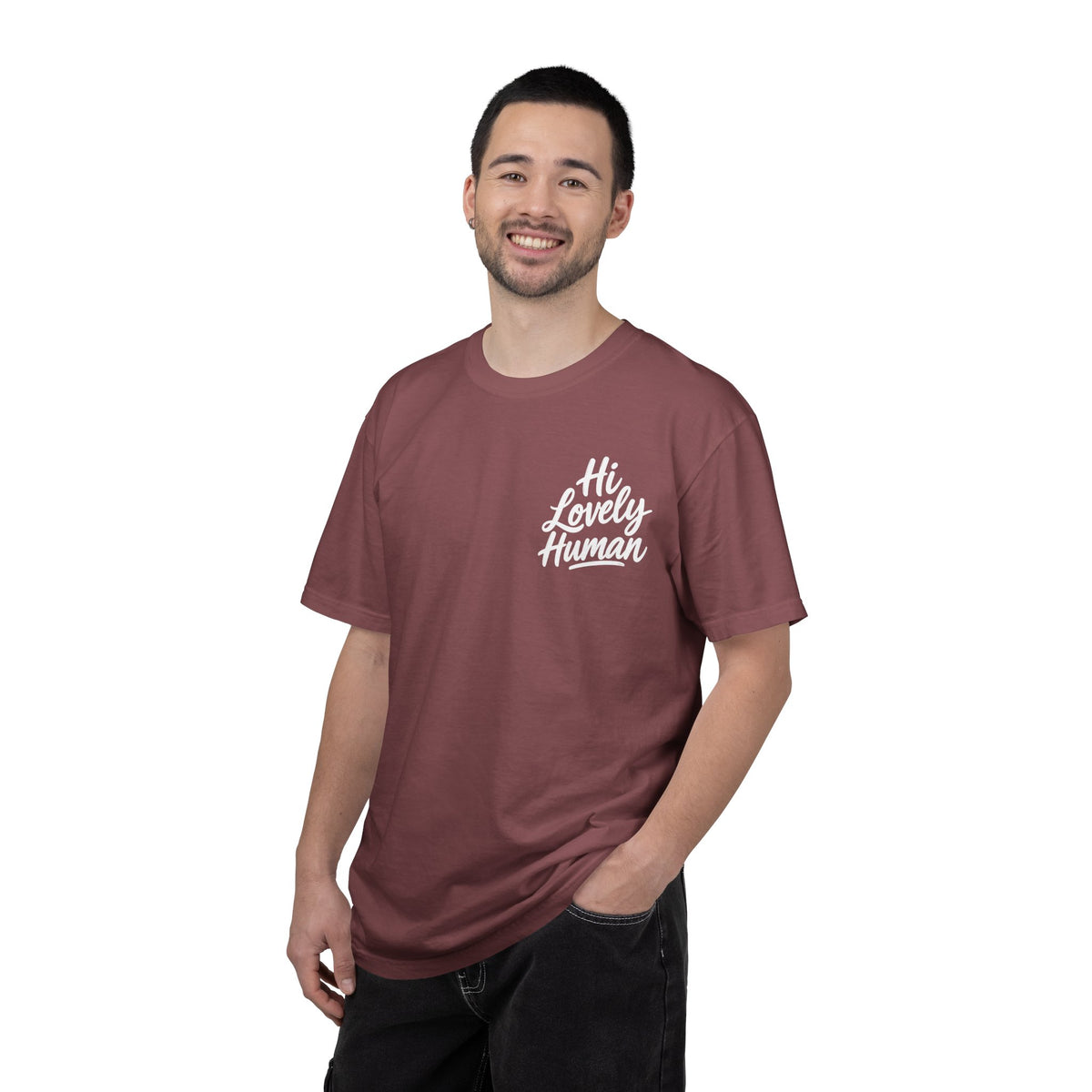 Hi Lovely Human — Inspirational Garment-Dyed Adult T-Shirt