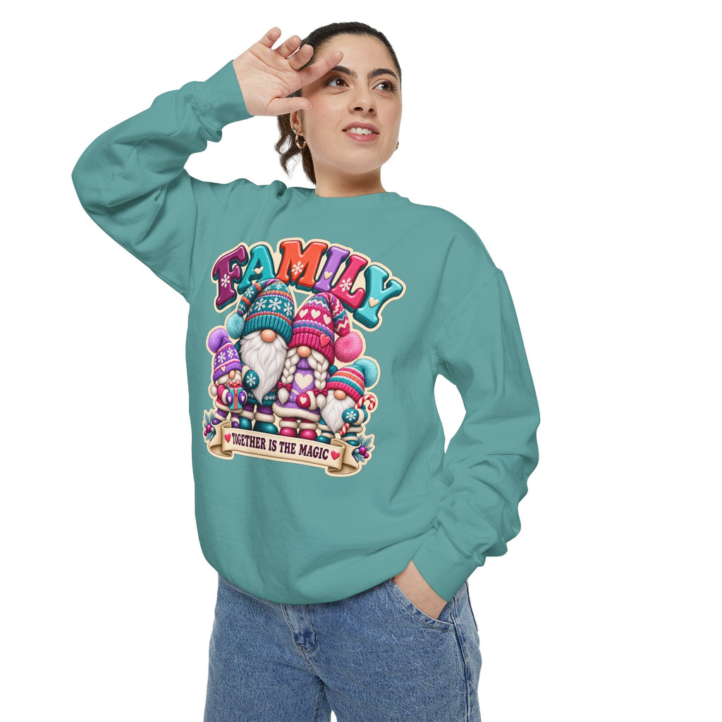 Family Gnomes "Together Is The Magic" Cozy Christmas Sweatshirt