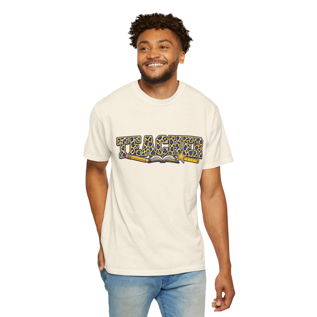 Leopard Print Teacher Comfort Colors® Heavyweight Tee 🍎✏️