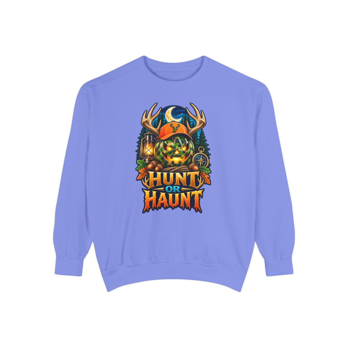 Hunt or Haunt Halloween Sweatshirt 🎃🍂 | Pumpkin Outdoor Crewneck