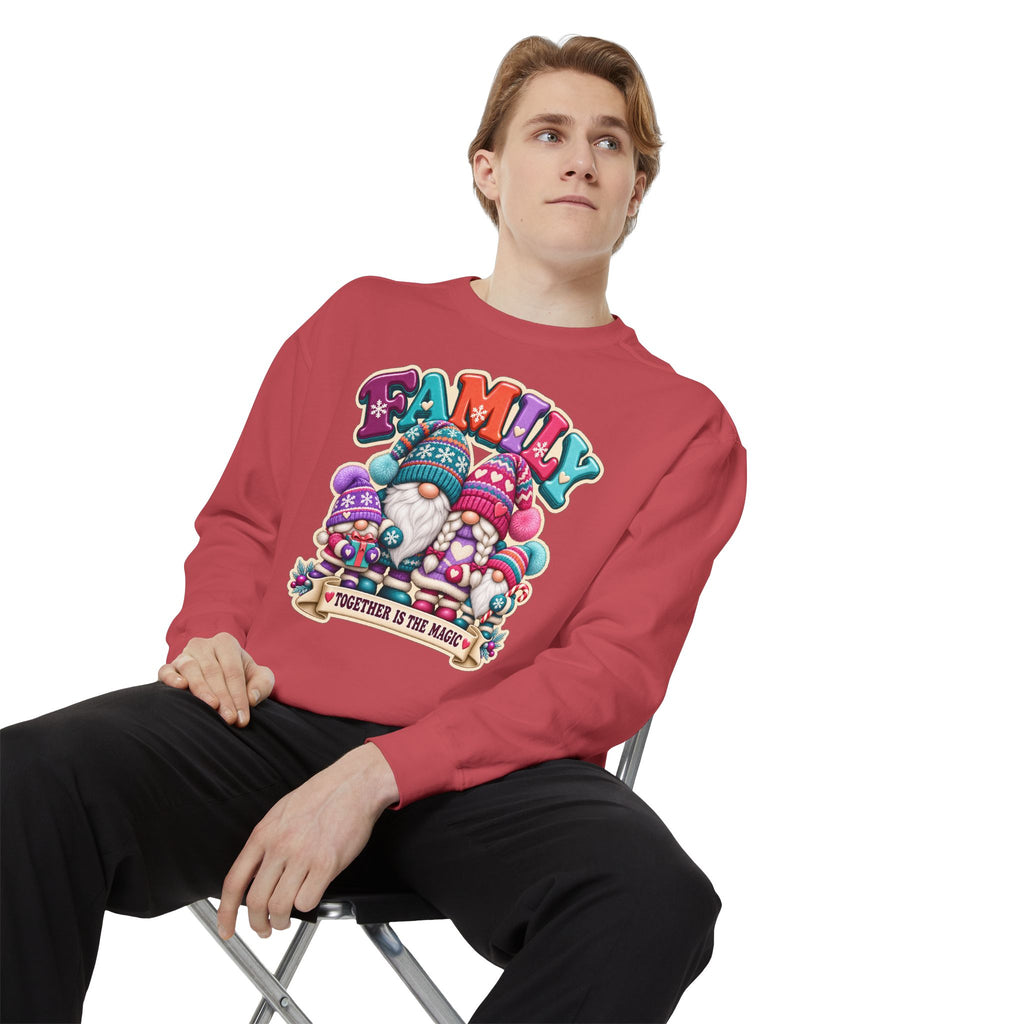 Family Gnomes "Together Is The Magic" Cozy Christmas Sweatshirt