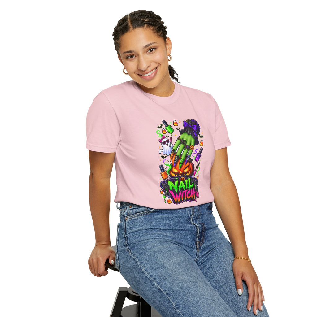 Nail Witch Halloween Tee – Adult Unisex Nail Tech & Beauty Salon Shirt