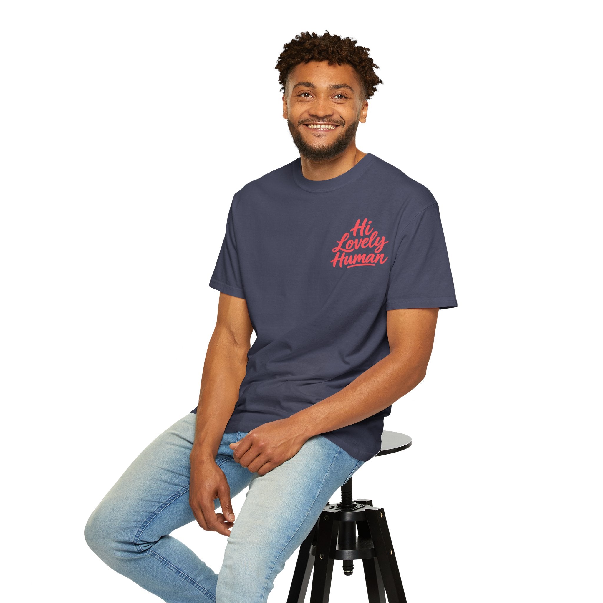 Hi Lovely Human Navy Garment-Dyed Comfort Colors® T-Shirt