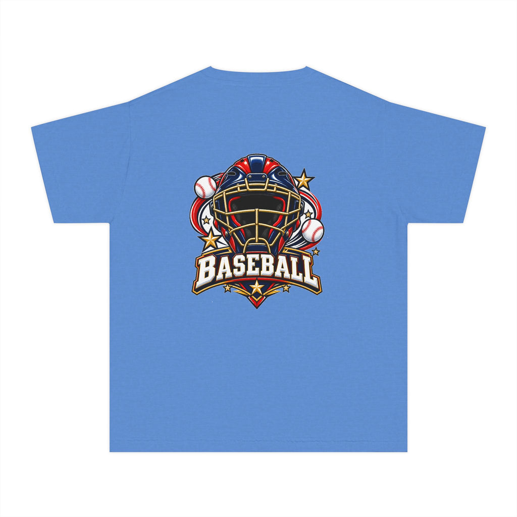 Baseball Catcher Mask Youth Tee — Patriotic Baseball Graphic T‑Shirt  ⚾