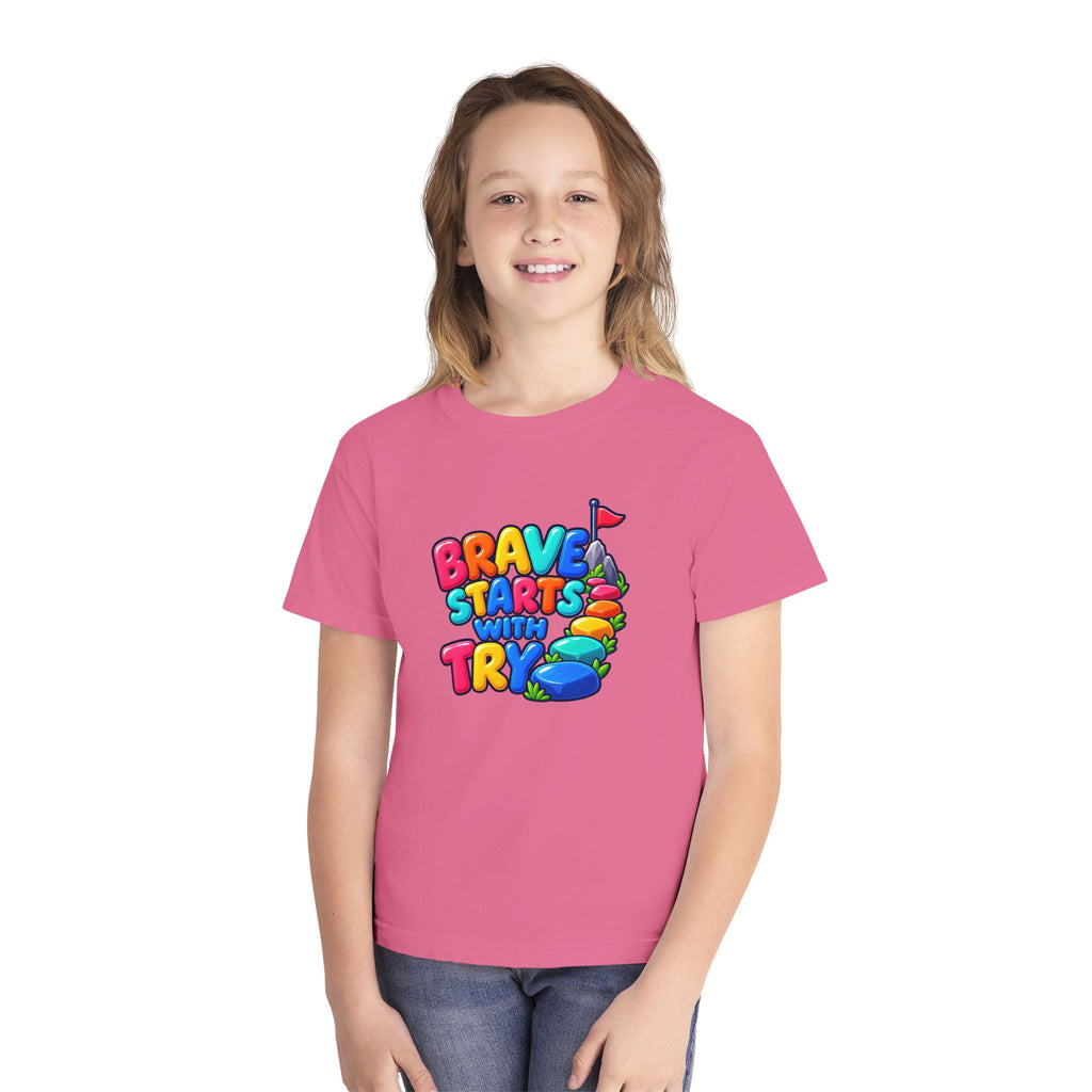 🏔️ Brave Starts With Try Youth Tee
