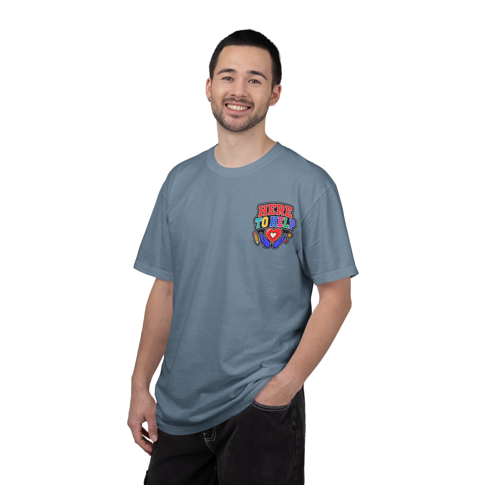 Here to Help School Support Staff Comfort Colors® Tee 🍎✏️