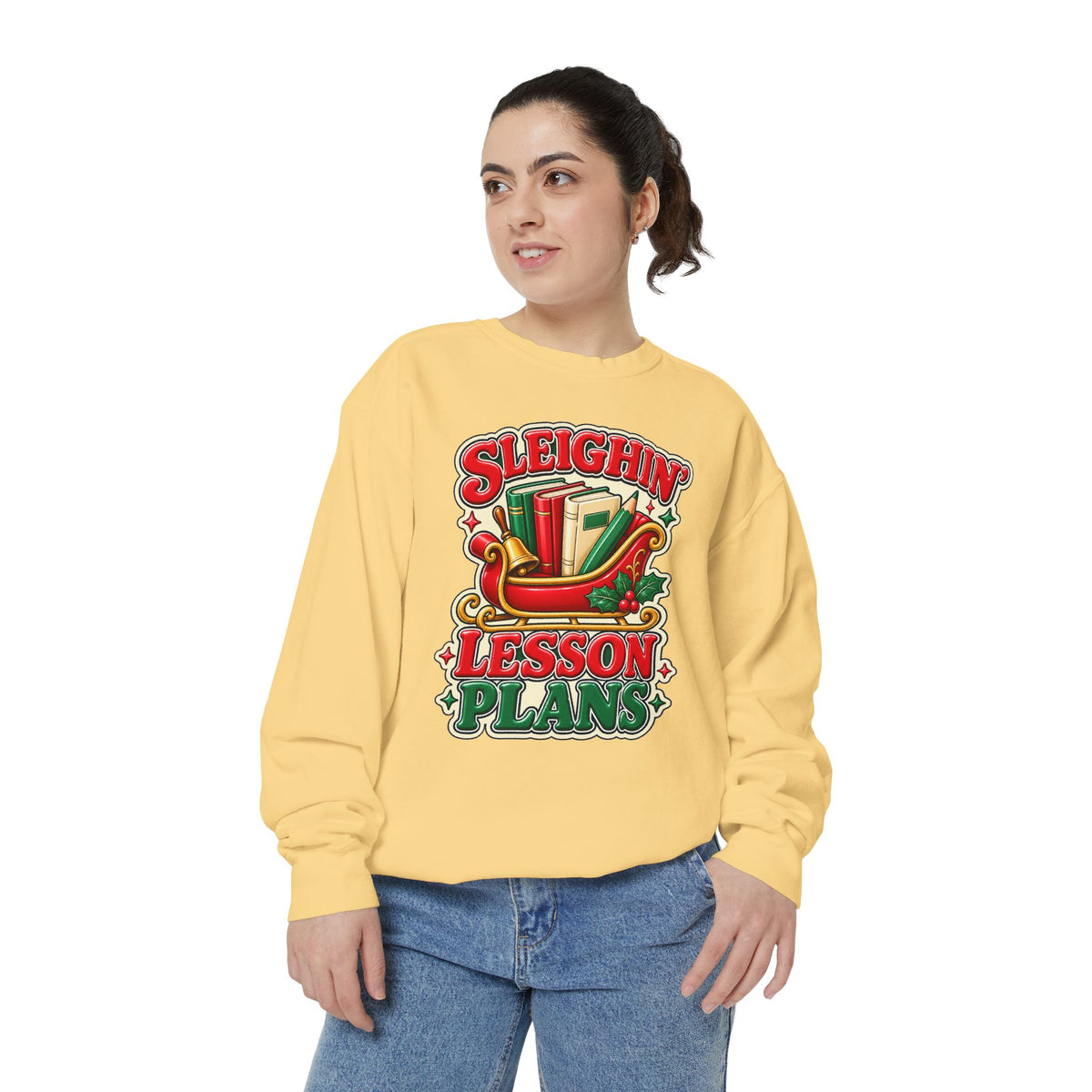 Sleighin’ Lesson Plans Christmas Teacher Sweatshirt