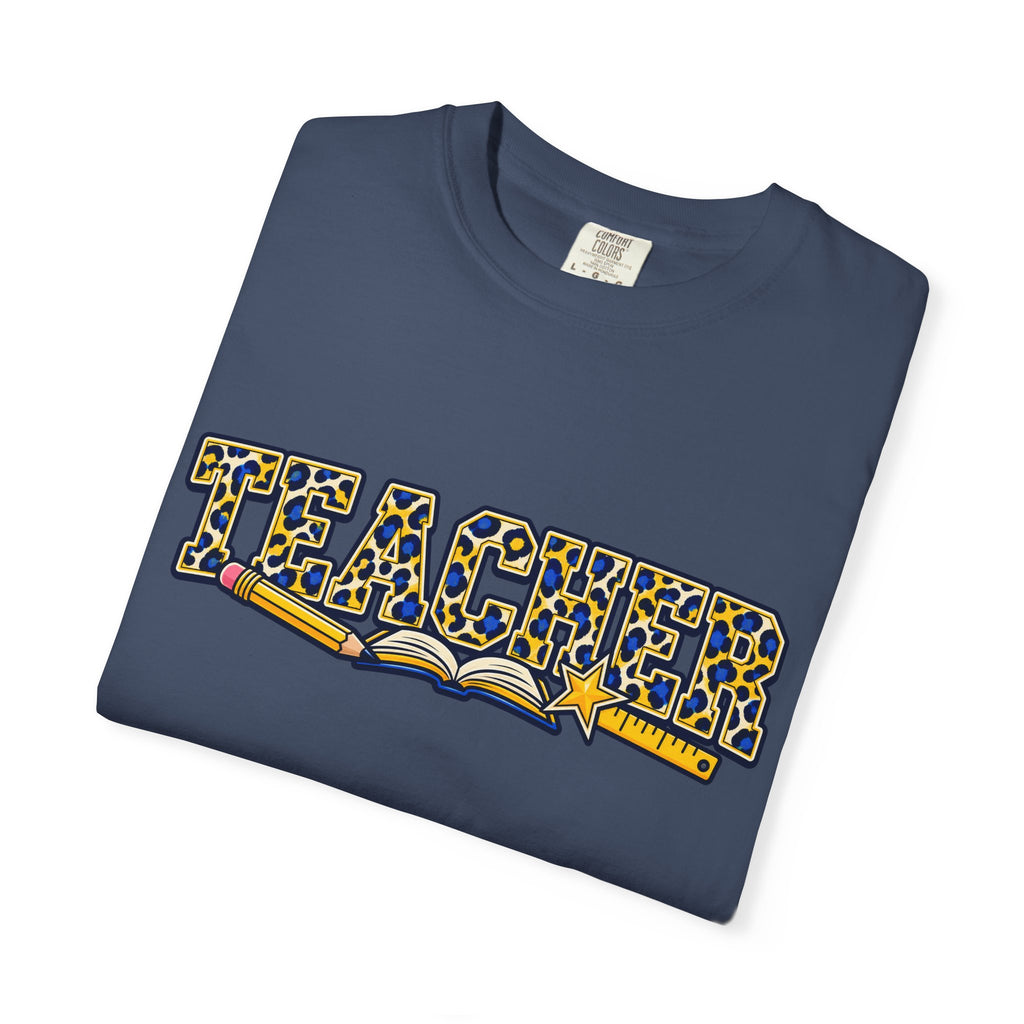 Leopard Print Teacher Comfort Colors® Heavyweight Tee 🍎✏️