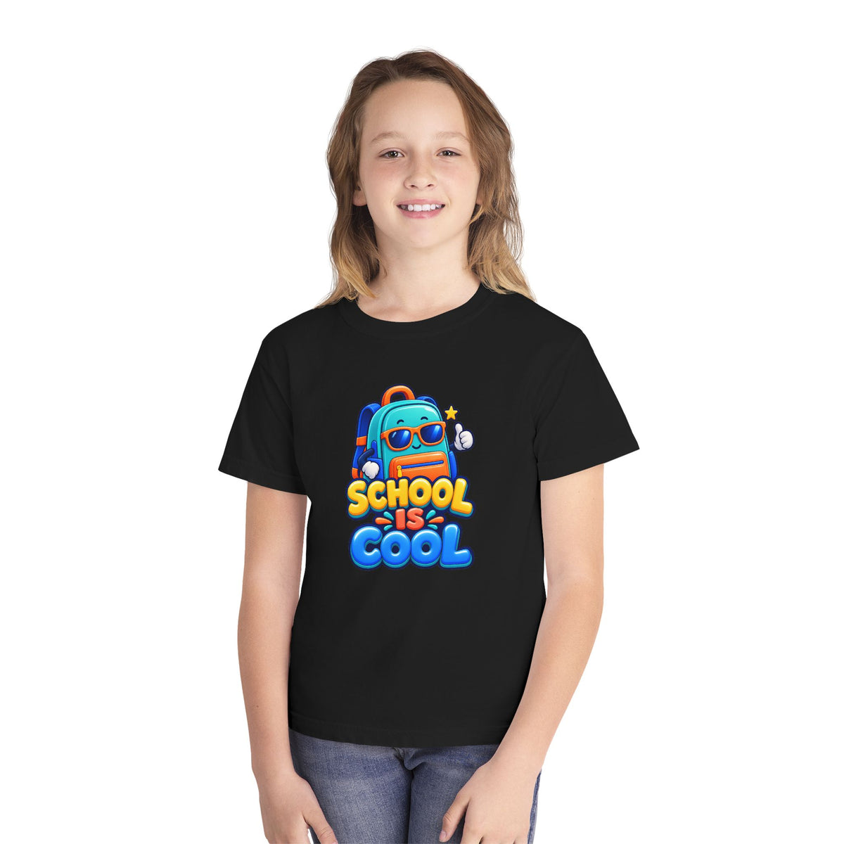 🎒 School Is Cool Backpack Cartoon Kids Tee