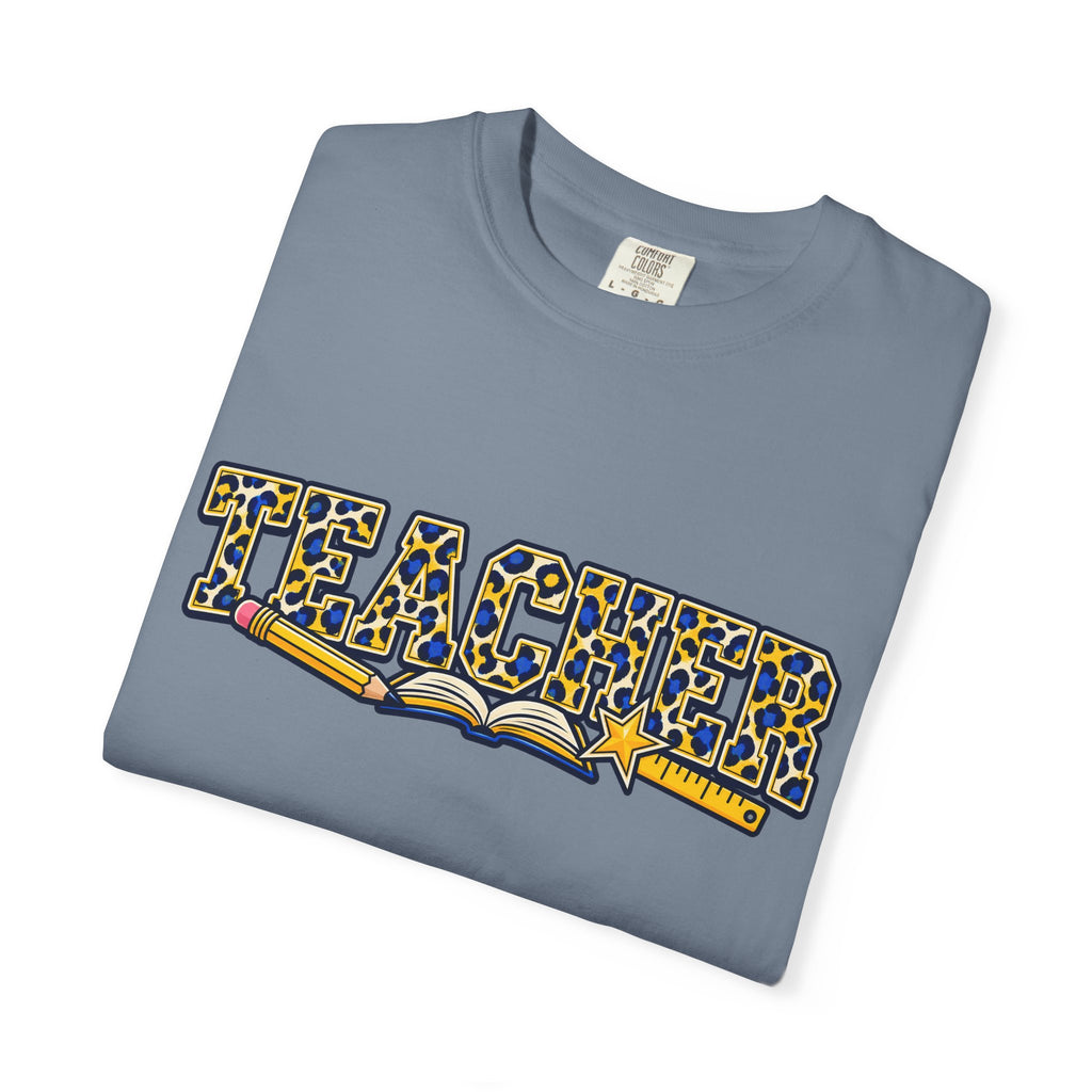 Leopard Print Teacher Comfort Colors® Heavyweight Tee 🍎✏️