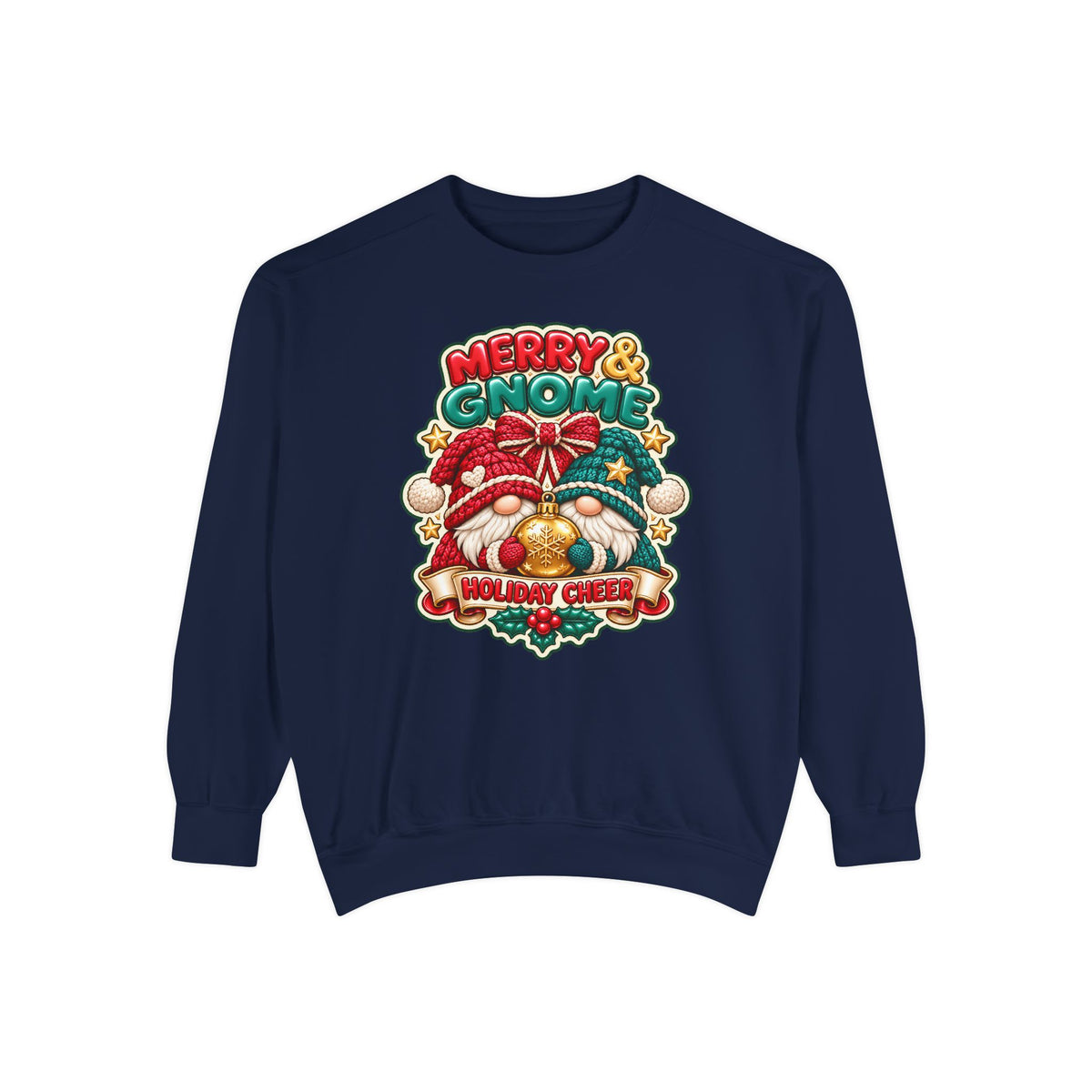 Merry and Gnome Holiday Cheer Sweatshirt — Cute Christmas Design