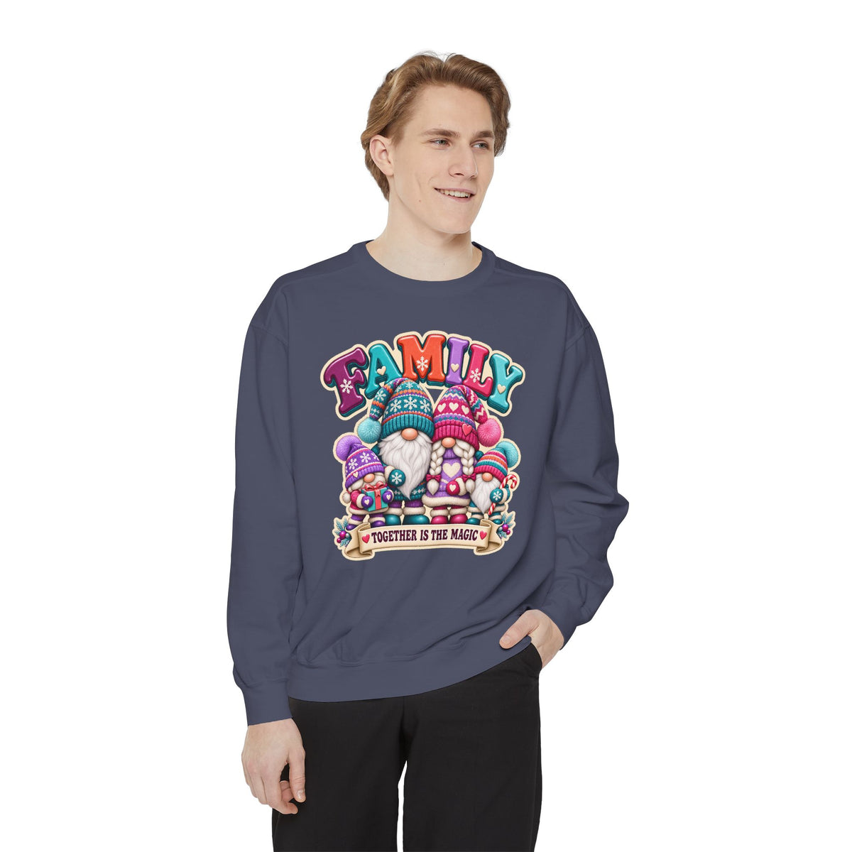 Family Gnomes "Together Is The Magic" Cozy Christmas Sweatshirt