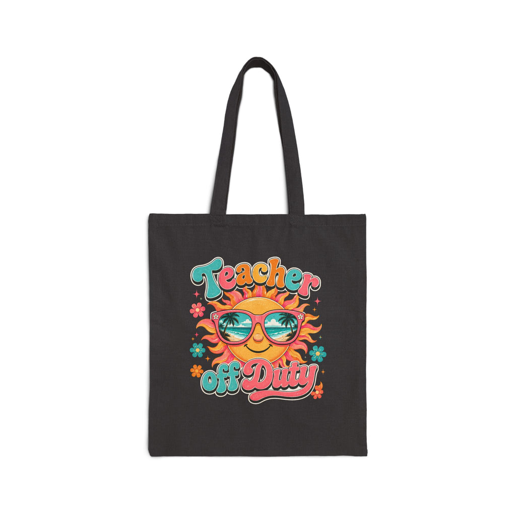 Teacher Off Duty Retro Sun Beach - Tote Bag (Teacher Gift, End of School)