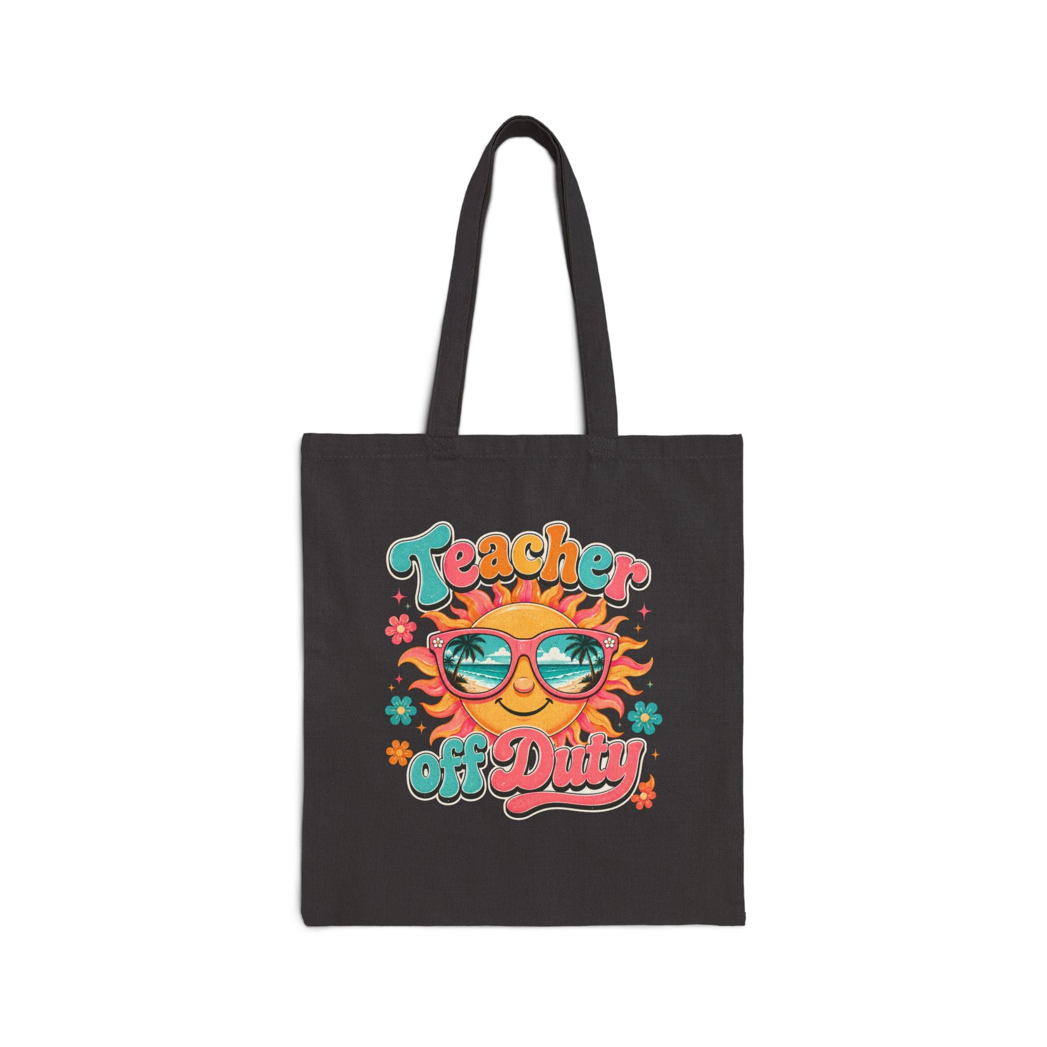 Teacher Off Duty Retro Sun Beach - Tote Bag (Teacher Gift, End of School)