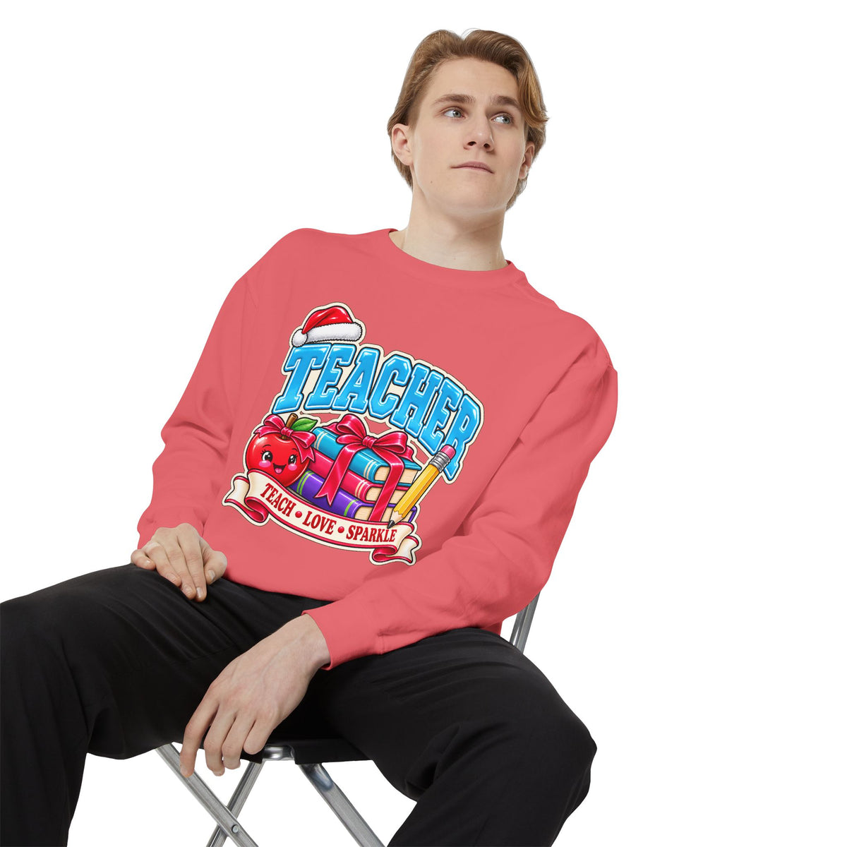 Teach • Love • Sparkle Christmas Teacher Sweatshirt
