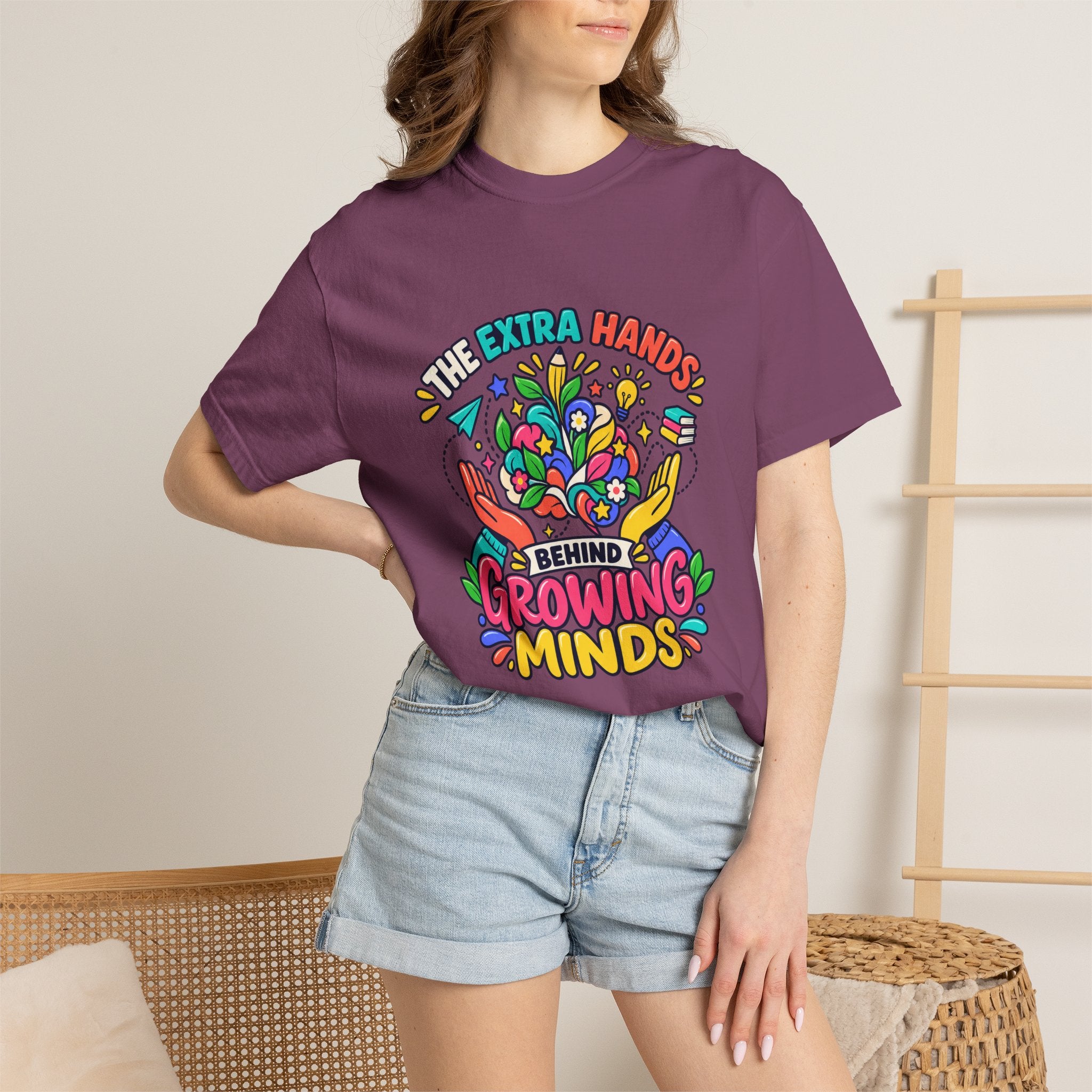 Extra Hands Behind Growing Minds Comfort Colors® Teacher Tee 🌱✏️
