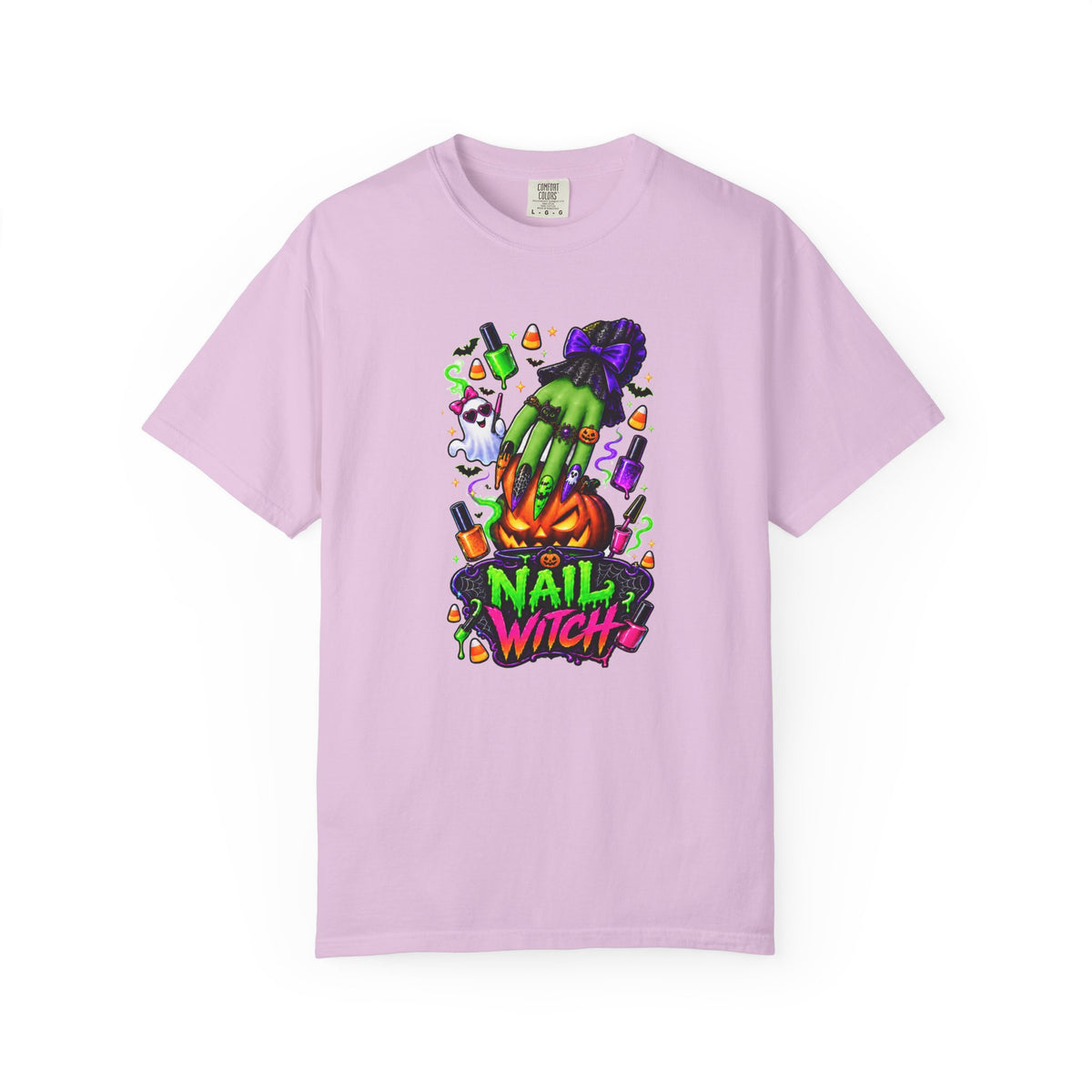 Nail Witch Halloween Tee – Adult Unisex Nail Tech & Beauty Salon Shirt