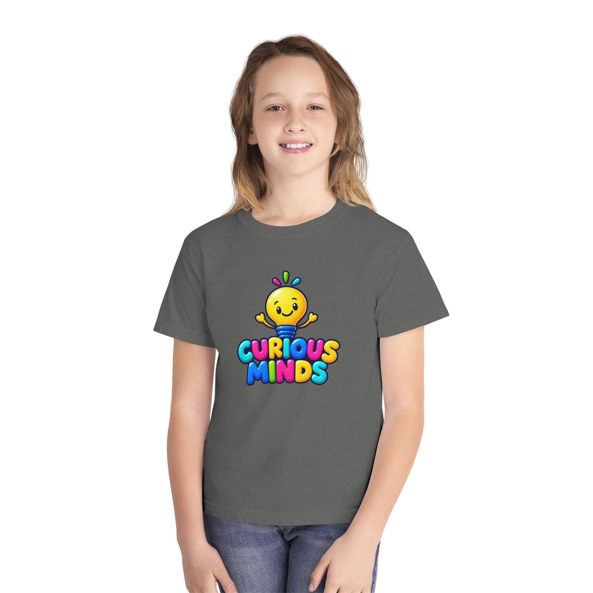 💡 Curious Minds Kids Tee Colorful Happy Character