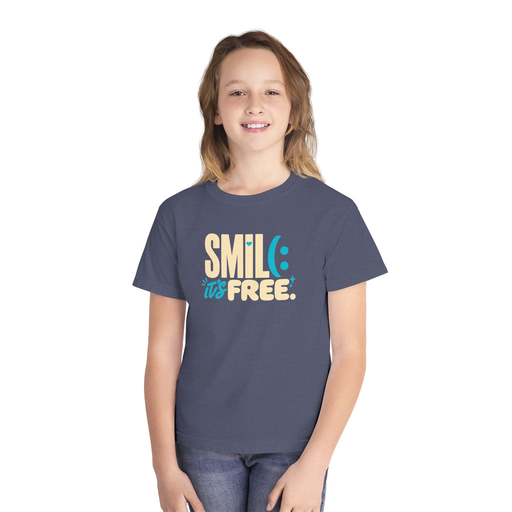 SMILE IT’S FREE! Youth Garment-Dyed Tee