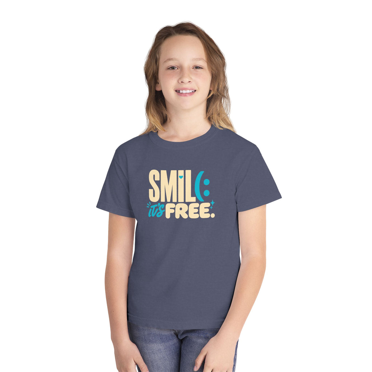 SMILE IT’S FREE! Youth Garment-Dyed Tee