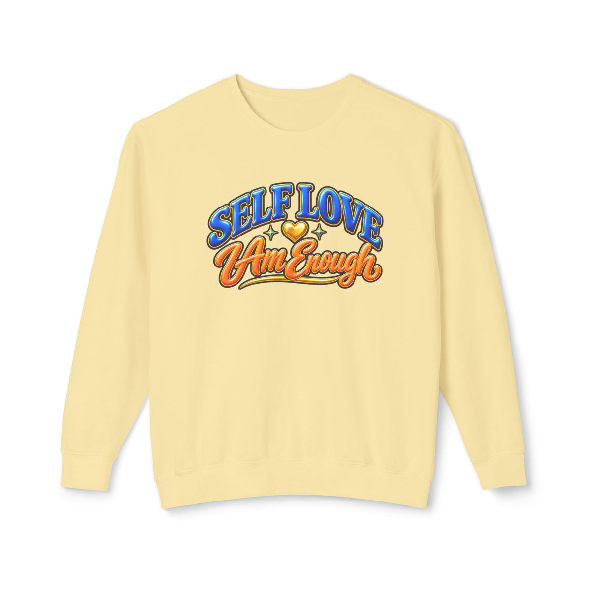 Self Love "I Am Enough" Crewneck Sweatshirt — Retro Positive Message Pullover