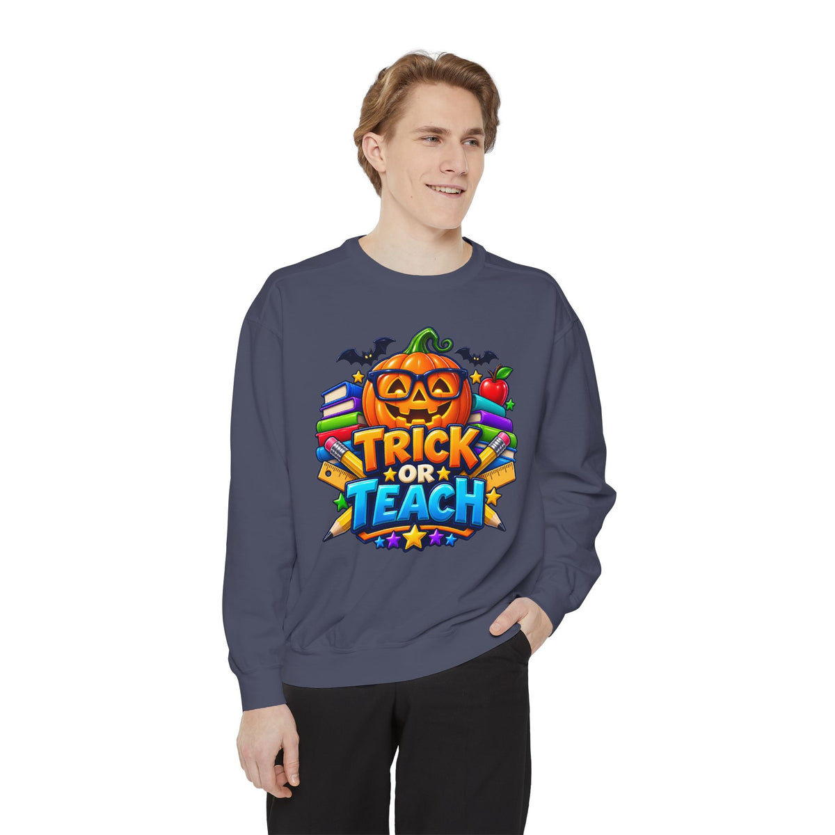 Trick or Teach Halloween Teacher Sweatshirt 🎃📚 | Pumpkin School Crewneck