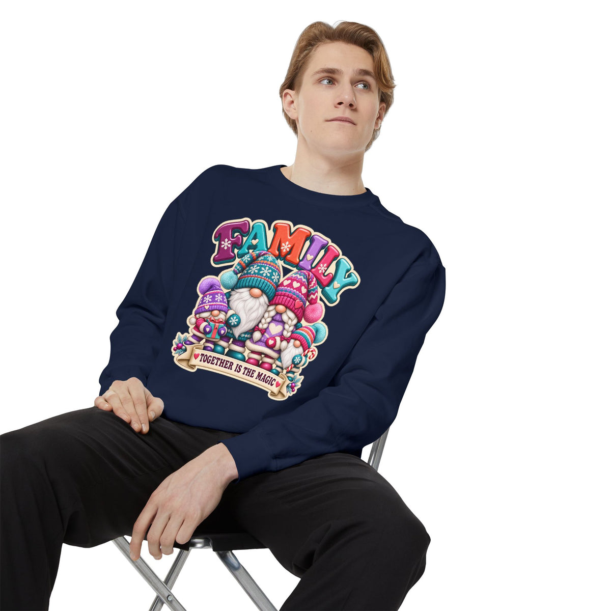 Family Gnomes "Together Is The Magic" Cozy Christmas Sweatshirt
