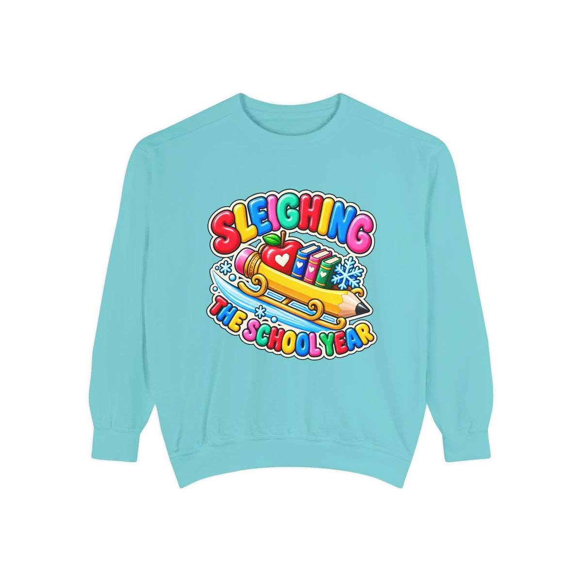 Sleighing the School Year Christmas Sweatshirt 📚🍎❄️