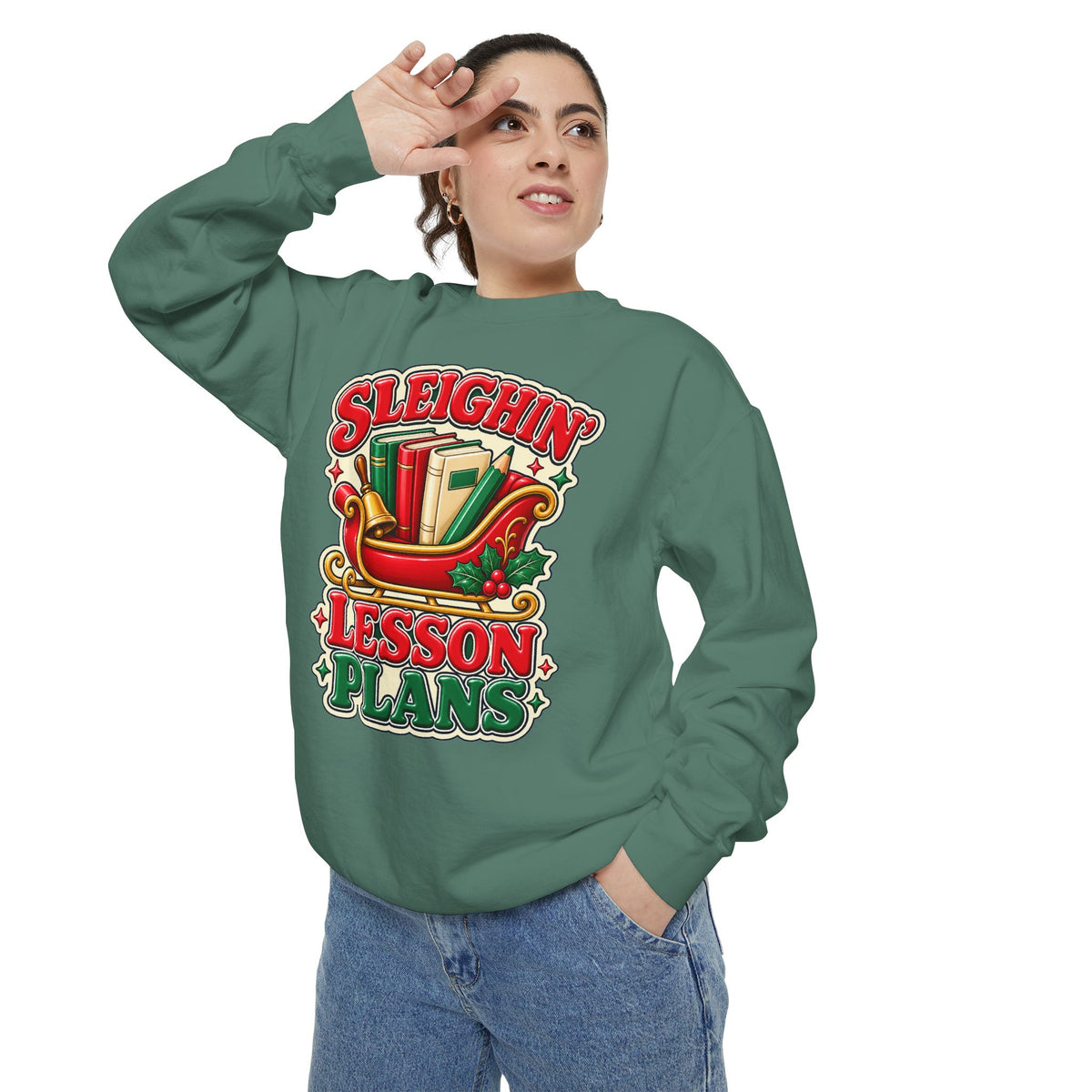 Sleighin’ Lesson Plans Christmas Teacher Sweatshirt