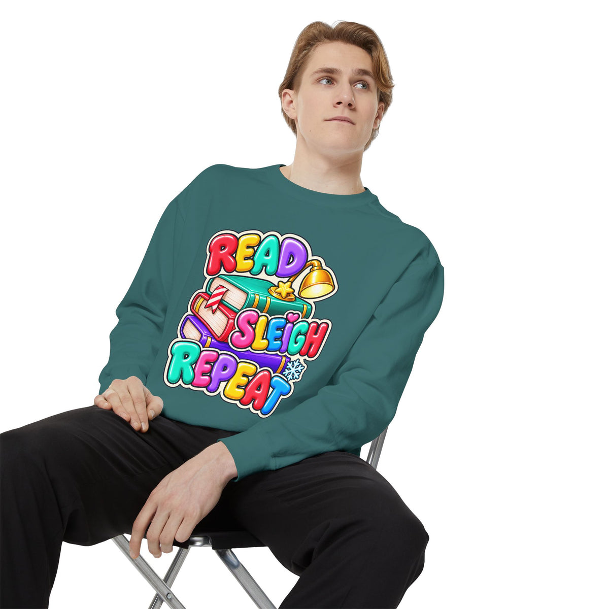 Read, Sleigh, Repeat Christmas Sweatshirt 📚🔔❄️