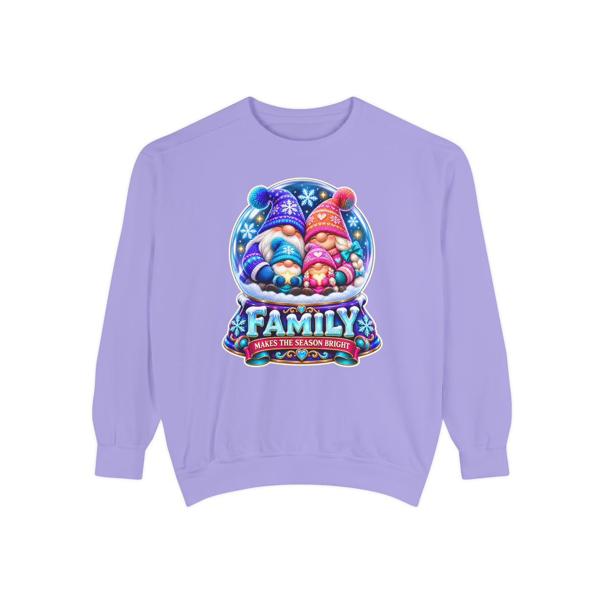 Family Gnome Christmas Sweatshirt "Family Makes the Season Bright"