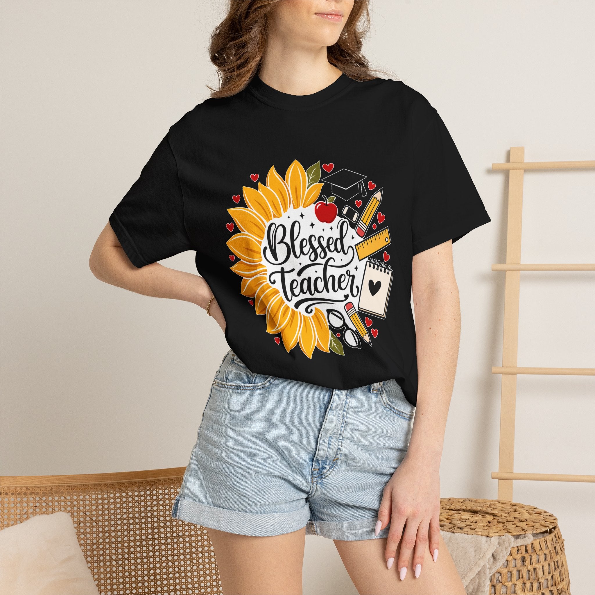 Blessed Teacher Heavyweight Tee 🌻📚✏️