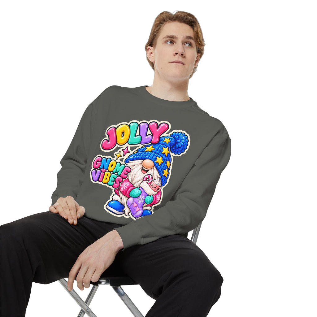Jolly Gnome Vibes Christmas Sweatshirt