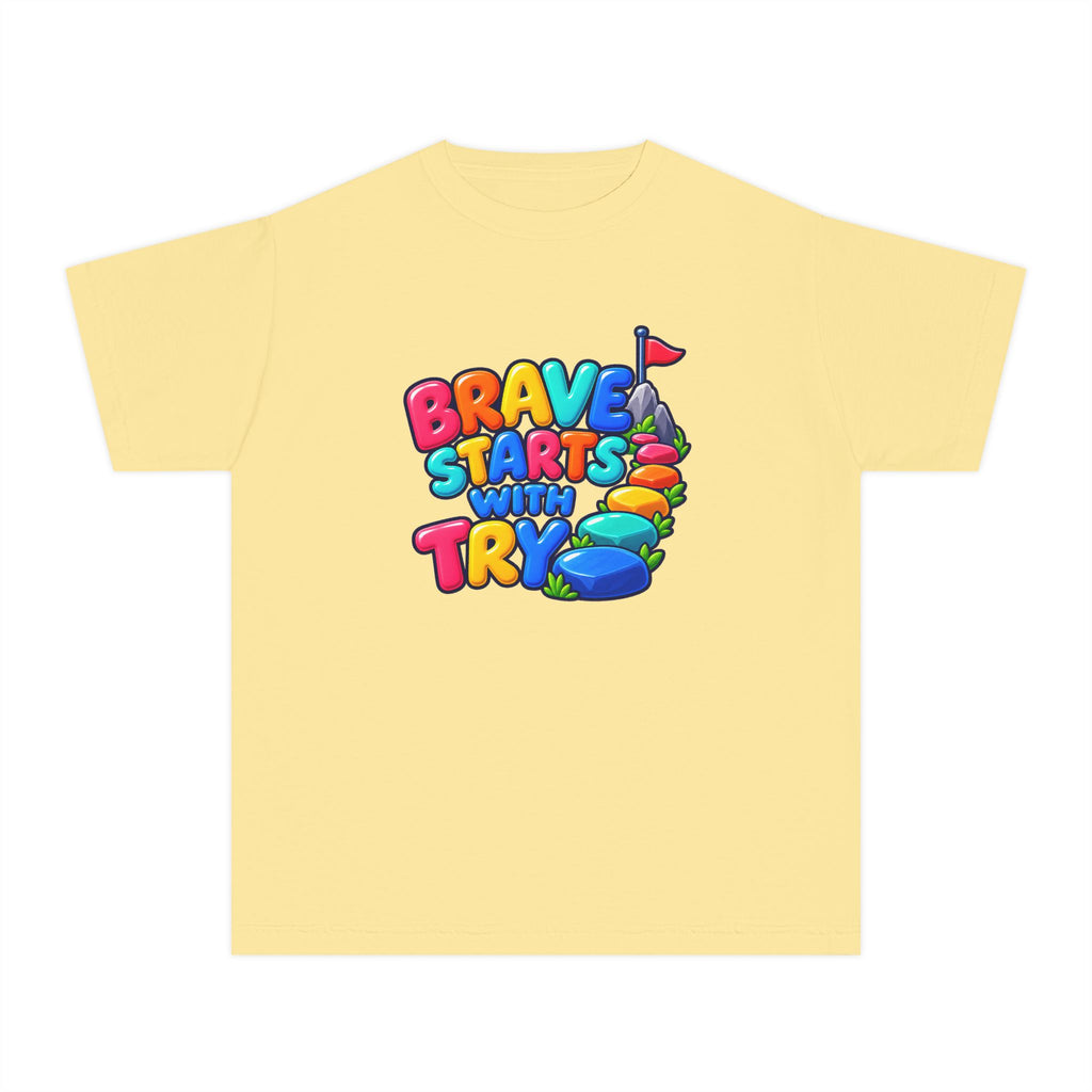 🏔️ Brave Starts With Try Youth Tee