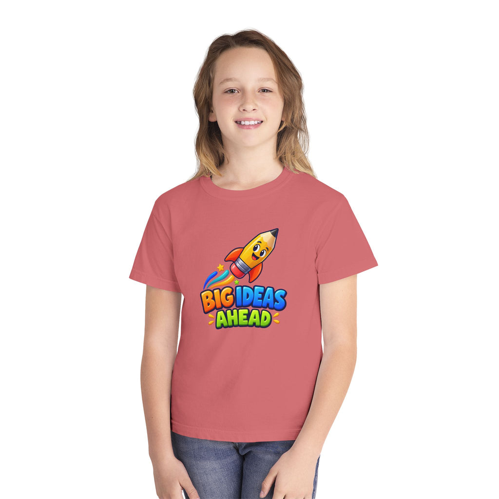 🚀 Big Ideas Ahead Rocket Pencil Kids Tee