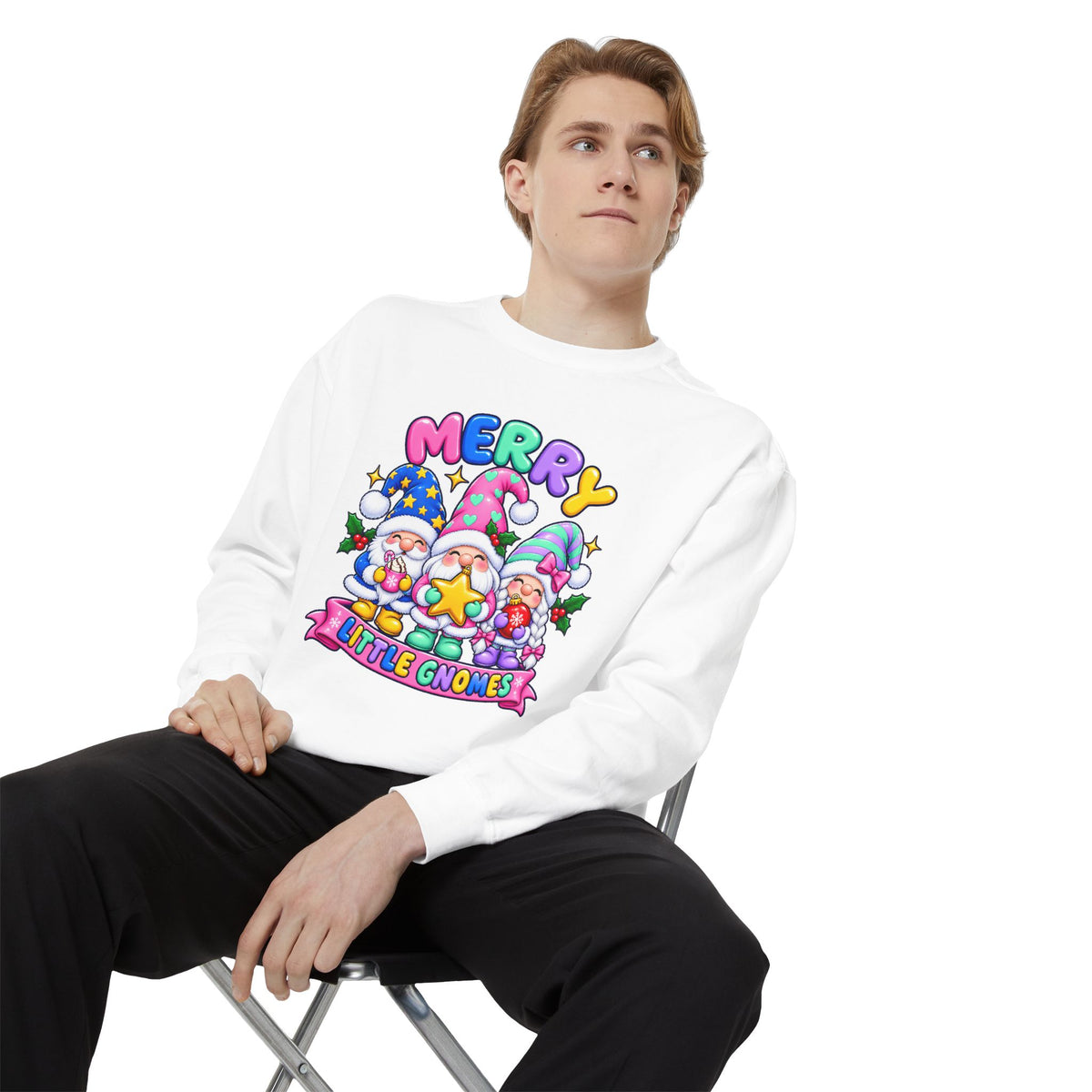 Merry Little Gnomes Sweatshirt Cute Christmas Holiday Crewneck