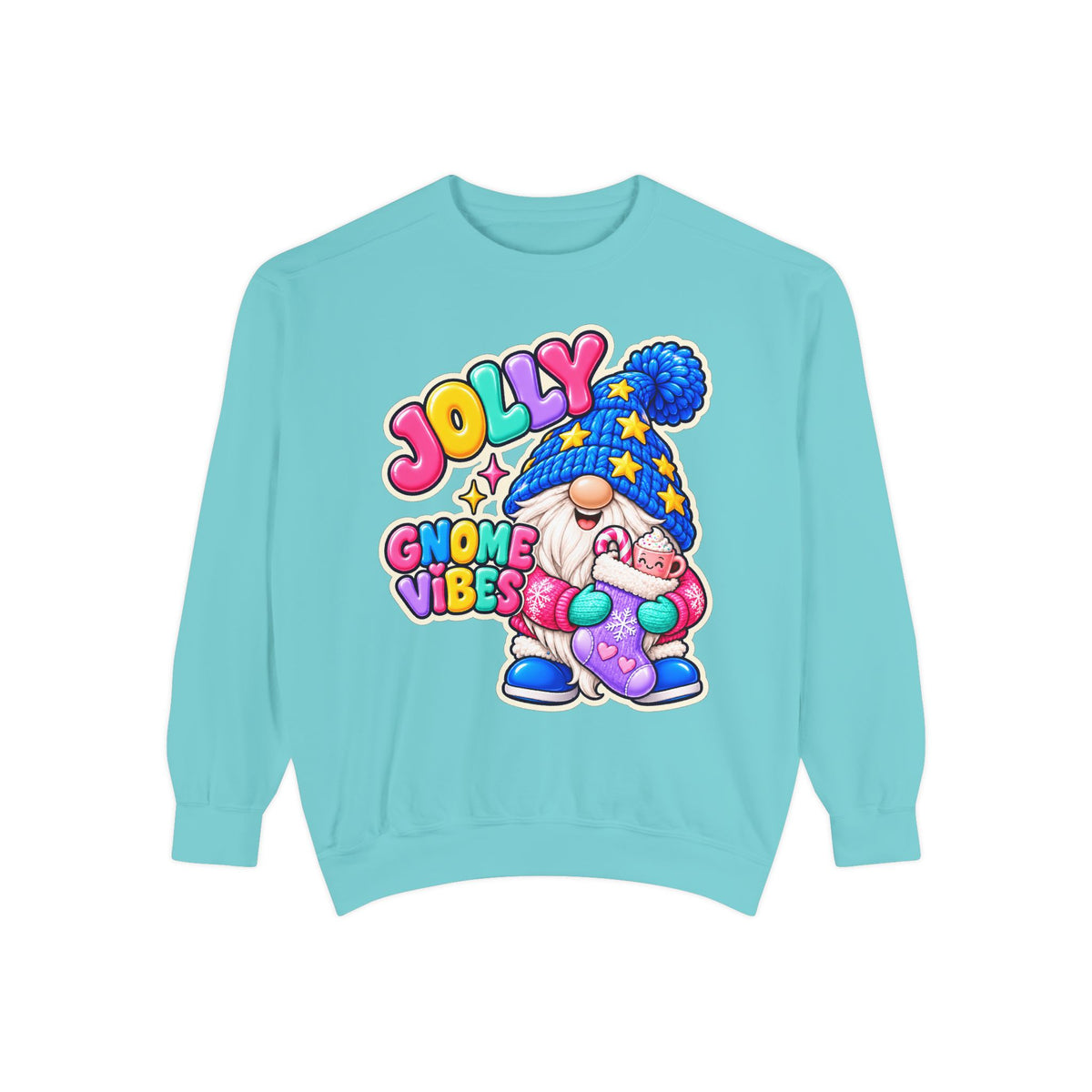 Jolly Gnome Vibes Christmas Sweatshirt