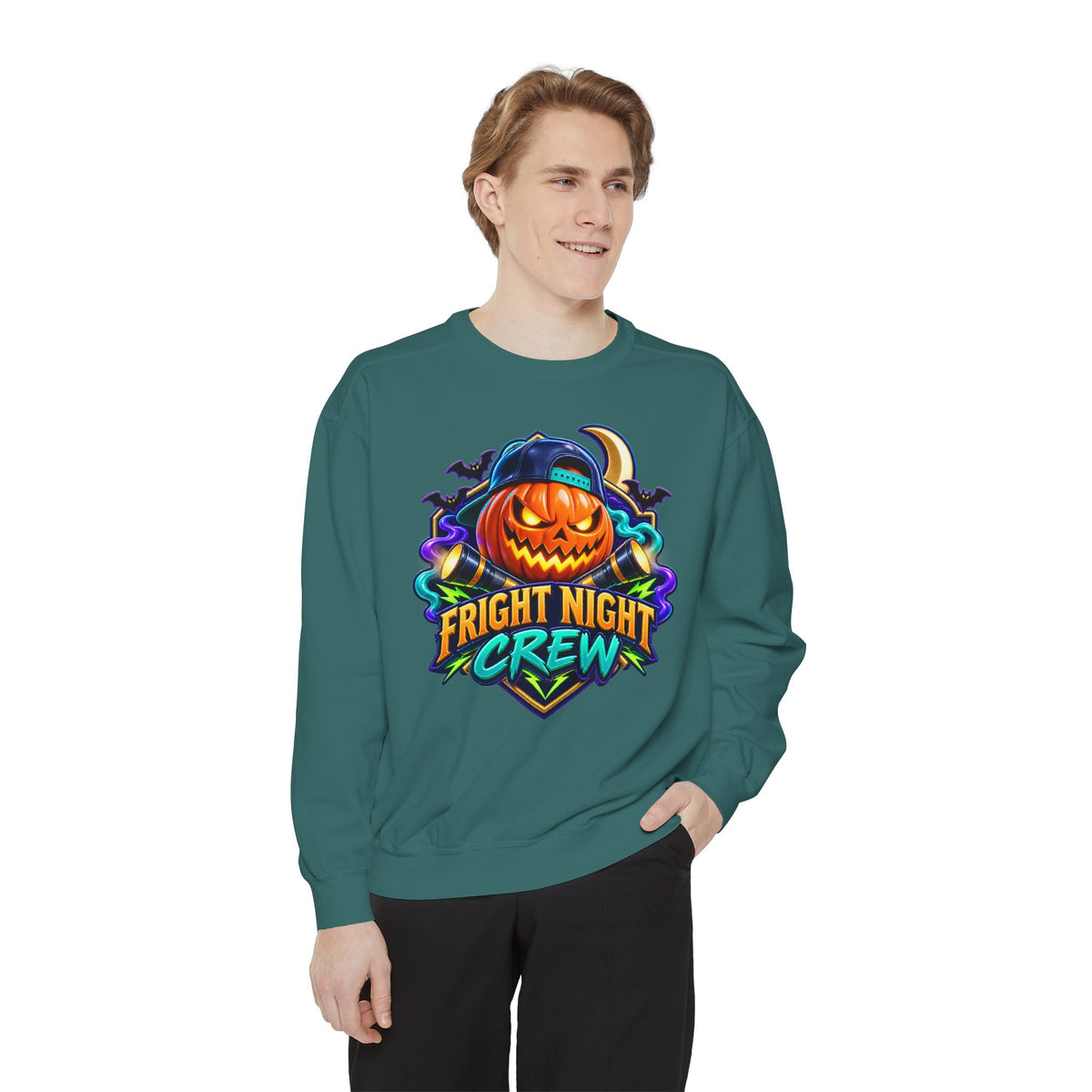 Fright Night Crew Halloween Sweatshirt 🎃 | Pumpkin Halloween Pullover