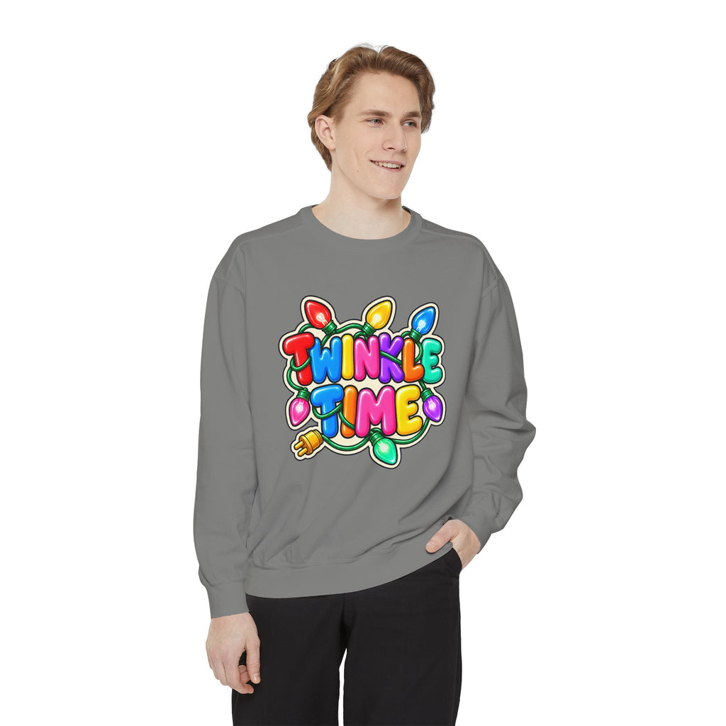 Twinkle Time Christmas - Colorful Holiday Light Graphic  Sweatshirt