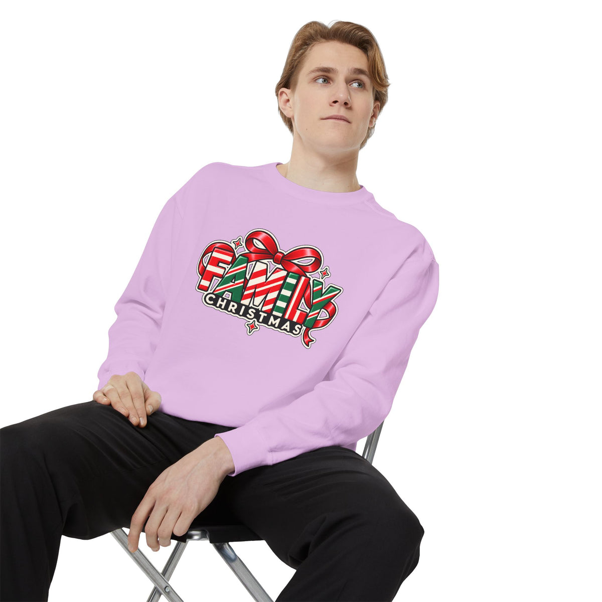 Family Christmas Candy Cane Holiday Sweatshirt