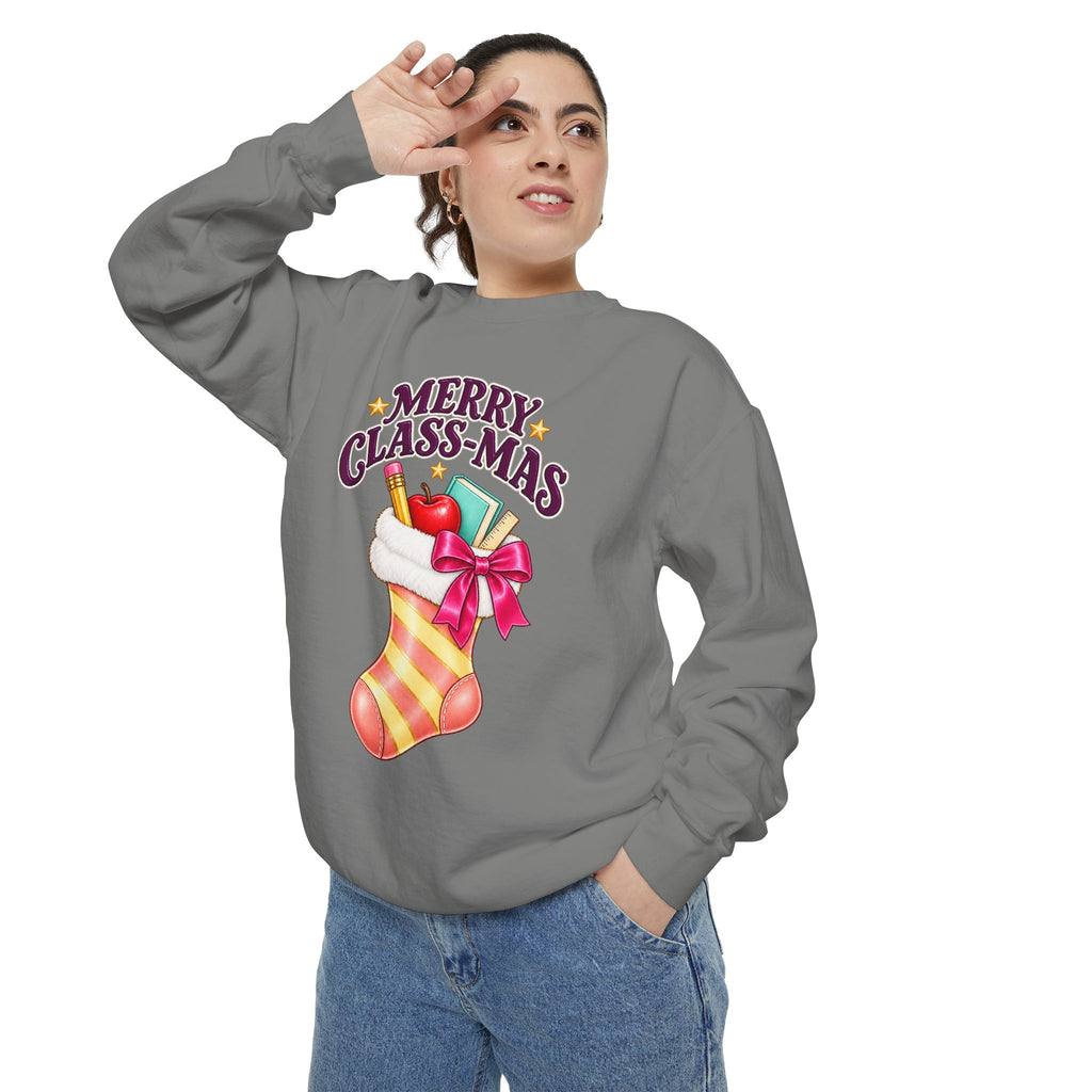 Merry Class-mas Sweatshirt – Cute Christmas Stocking Teacher Holiday Sweater