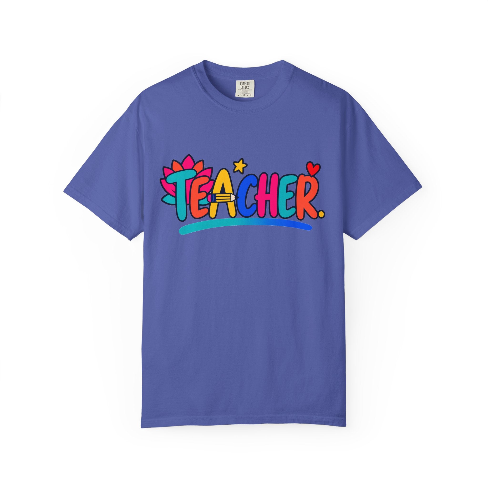 Colorful Teacher Comfort Colors® Heavyweight Tee 🍎✏️