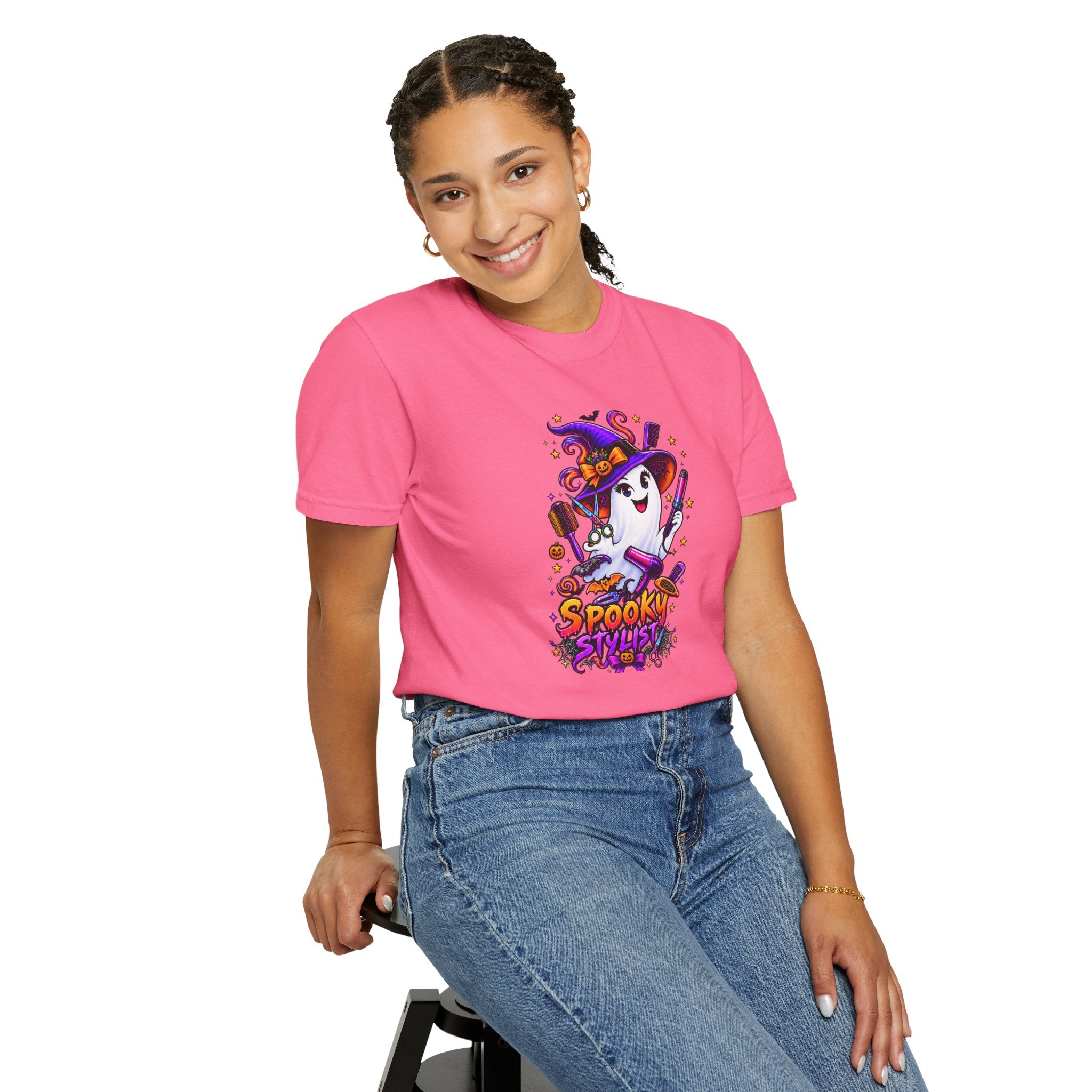 Spooky Stylist Halloween Tee – Adult Unisex Beauty Salon Party Shirt