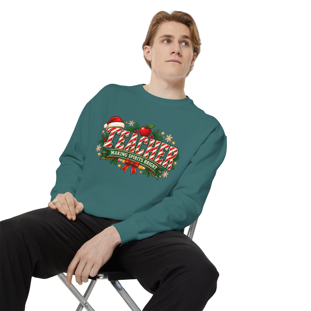 Teacher Making Spirits Bright Christmas Sweatshirt