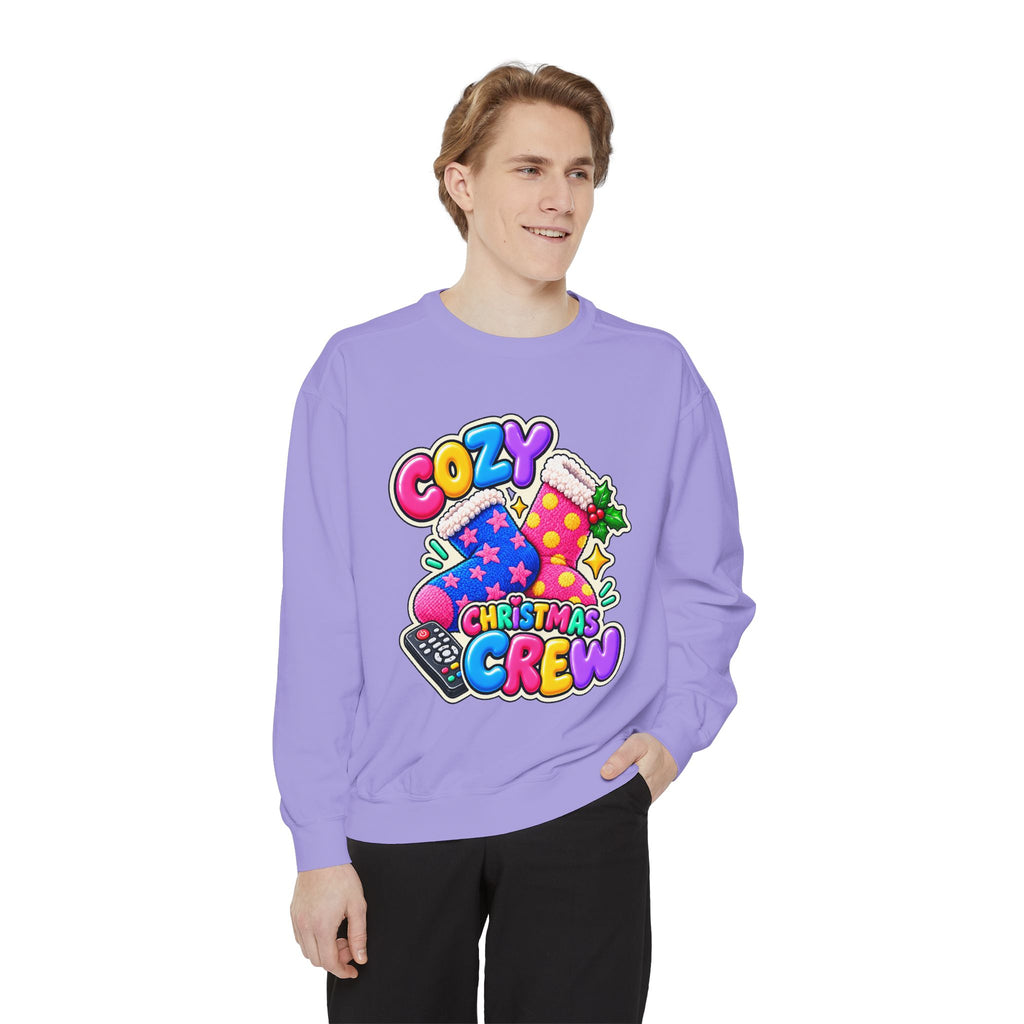 Cozy Christmas Crew Crewneck Sweatshirt 🧦🎄📺