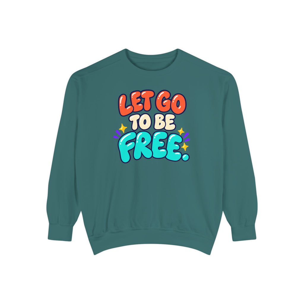 Let Go to Be Free Relaxed-Fit Sweatshirt — Lavender & Gray